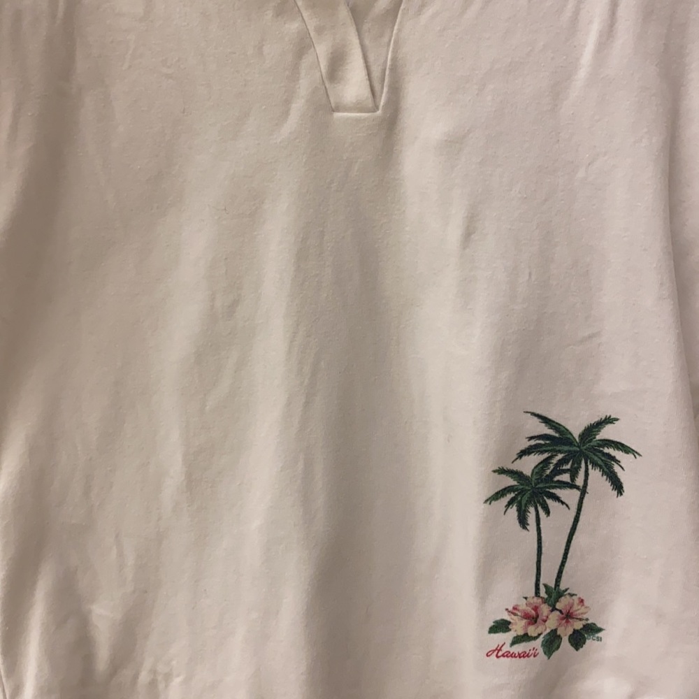White Short-sleeved top Hawaii palm tree print